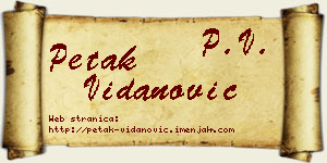 Petak Vidanović vizit kartica